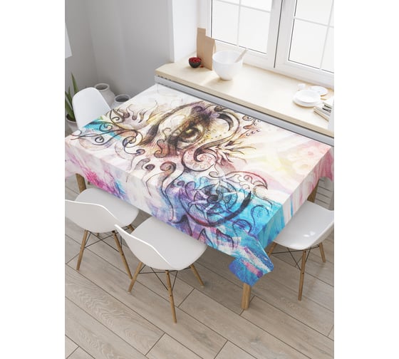 Прямоугольная скатерть JoyArty Загадочный взгляд из сатена tc_19345_120x145 1