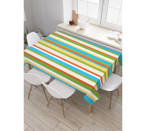 Прямоугольная скатерть JoyArty Домашние полосы из сатена tc_21528_120x145 1