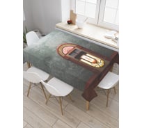 Прямоугольная скатерть JoyArty Проигрыватель в баре из сатена tc_34592_120x145