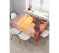 Прямоугольная скатерть JoyArty Закат на краю мира из сатена tc_22010_120x145