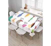 Прямоугольная скатерть JoyArty Выбор блесны из сатена tc_21323_120x145