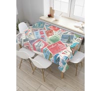 Прямоугольная скатерть JoyArty Почтовые марки из сатена tc_4630_120x145