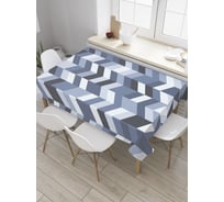 Прямоугольная скатерть JoyArty Геометрические галочки из сатена tc_33424_120x145