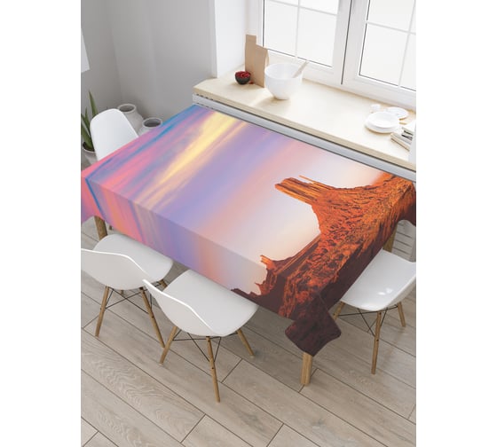 Прямоугольная скатерть JoyArty Скалы в прерии из сатена tc_36818_120x145