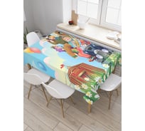 Прямоугольная скатерть JoyArty Приезд циркачей из сатена tc_9508_120x145