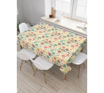 Прямоугольная скатерть JoyArty Причудливые цветы и бабочки из сатена tc_34046_120x145