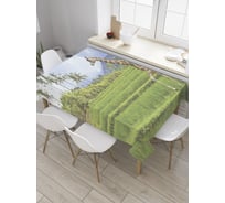 Прямоугольная скатерть JoyArty Жираф на рисовом поле из сатена tc_28374_120x145