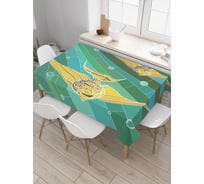Прямоугольная скатерть JoyArty Рыбный орнамент из сатена tc_28315_120x145