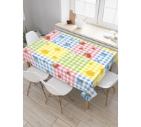 Прямоугольная скатерть JoyArty Разноцветные квадраты из сатена tc_29701_120x145