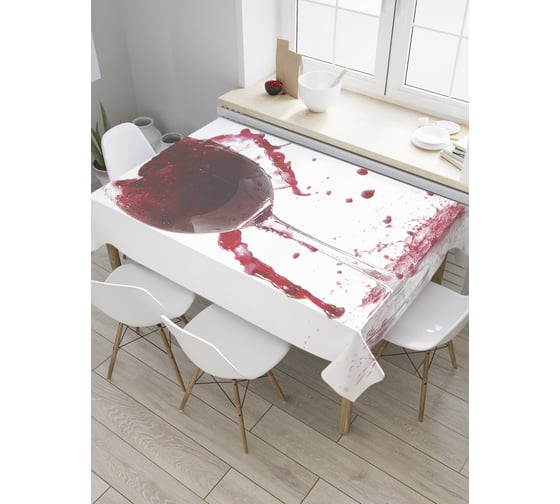 Прямоугольная скатерть JoyArty Разлитое вино из сатена tc_8822_120x145 1