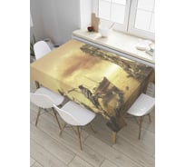 Прямоугольная скатерть JoyArty Дом в пустыне из сатена tc_8144_120x145