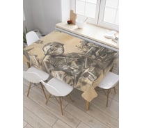 Прямоугольная скатерть JoyArty Начало войны из сатена tc_20141_120x145