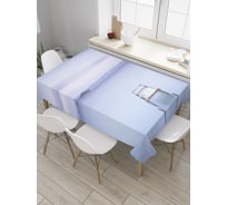 Прямоугольная скатерть JoyArty Сиреневый закат из сатена tc_31248_120x145