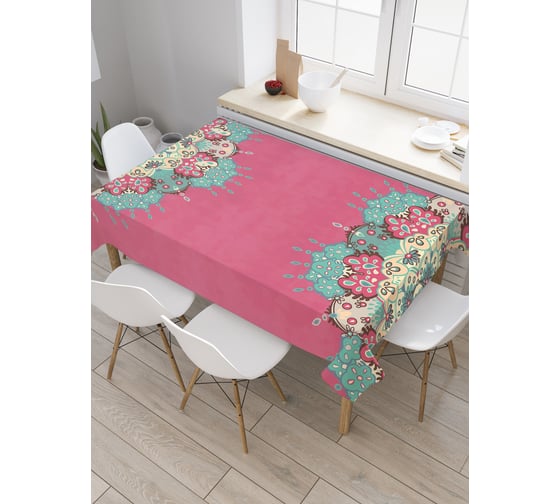 Прямоугольная скатерть JoyArty Гипнотический орнамент из сатена tc_3376_120x145 1