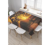 Прямоугольная скатерть JoyArty Закат сквозь дерево из сатена tc_29514_120x145