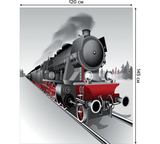 Прямоугольная скатерть JoyArty Старый паровоз из сатена tc_22390_120x145