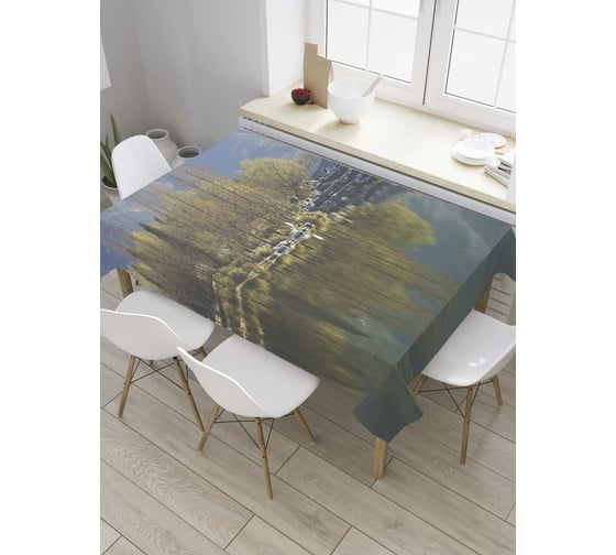 Прямоугольная скатерть JoyArty Горное озеро из сатена tc_32850_120x145 1