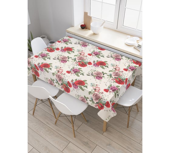 Прямоугольная скатерть JoyArty Завораживающие розы из сатена tc_29972_120x145 1