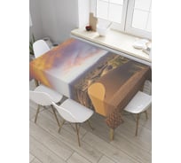 Прямоугольная скатерть JoyArty Зарево над пустыней из сатена tc_32091_120x145