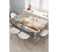 Прямоугольная скатерть JoyArty Собачий класс из сатена tc_4644_120x145