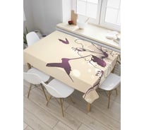 Прямоугольная скатерть JoyArty Птичка колибри на цветке из сатена tc_66176_120x145