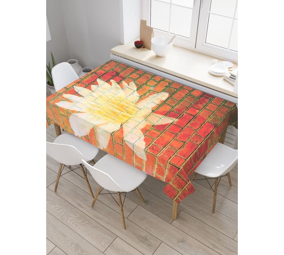 Прямоугольная скатерть JoyArty Настенный цветок из сатена tc_19749_120x145