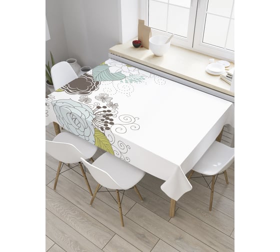 Прямоугольная скатерть JoyArty Графический букет из сатена tc_28336_120x145 1