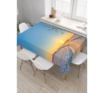 Прямоугольная скатерть JoyArty Снежная дорога из сатена tc_18936_120x145