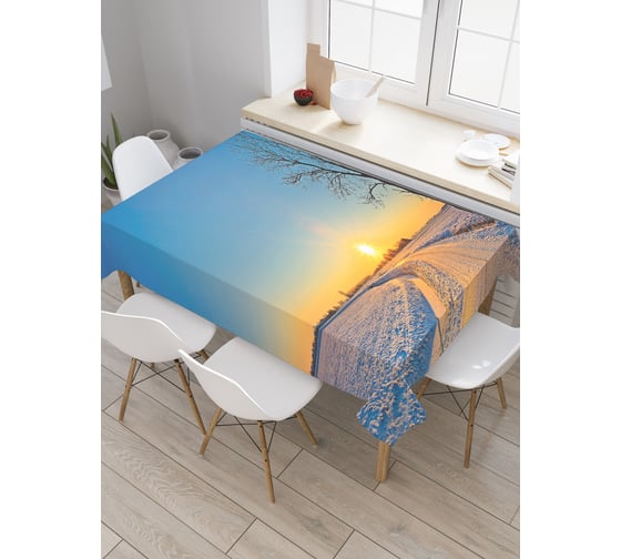 Прямоугольная скатерть JoyArty Снежная дорога из сатена tc_18936_120x145 1