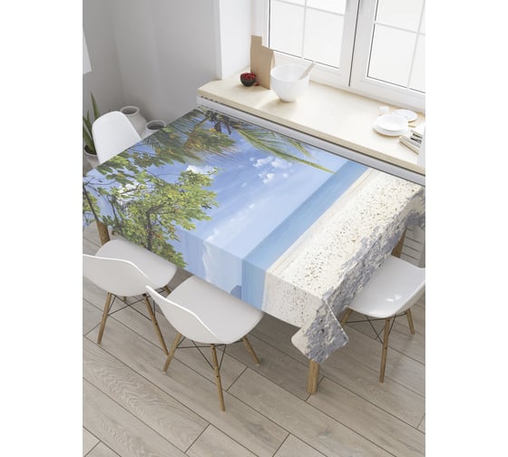 Прямоугольная скатерть JoyArty Райский остров из сатена tc_31495_120x145 1