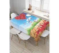 Прямоугольная скатерть JoyArty Сердечки из лепестков из сатена tc_7266_120x145