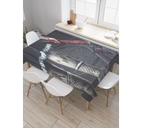 Прямоугольная скатерть JoyArty Жуткая девочка с топором из сатена tc_22072_120x145