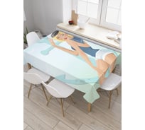 Прямоугольная скатерть JoyArty Соблазнительная морячка из сатена tc_7594_120x145