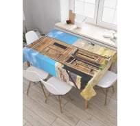 Прямоугольная скатерть JoyArty Деревянная декорация из сатена tc_21325_120x145