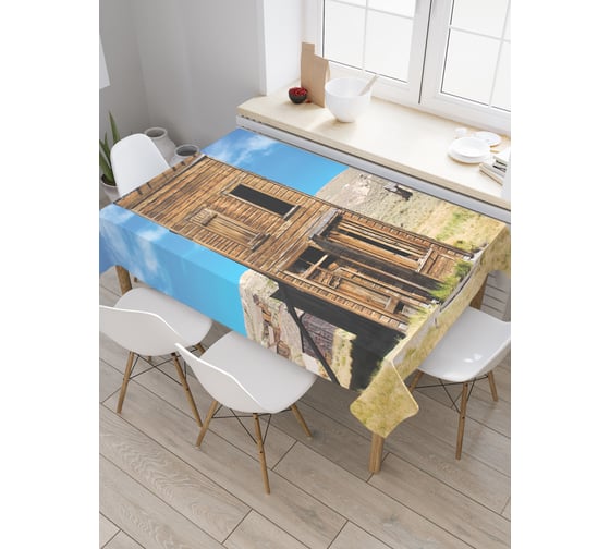 Прямоугольная скатерть JoyArty Деревянная декорация из сатена tc_21325_120x145 1