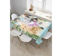 Прямоугольная скатерть JoyArty Смирные коты из сатена tc_7603_120x145