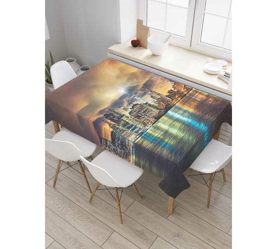 Прямоугольная скатерть JoyArty Городское зеркало из сатена tc_9620_120x145 1
