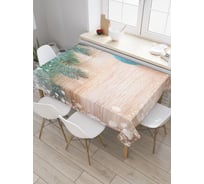 Прямоугольная скатерть JoyArty Заснеженные игрушки из сатена tc_21491_120x145