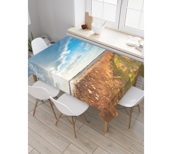 Прямоугольная скатерть JoyArty Просторы полей из сатена tc_30048_120x145 1