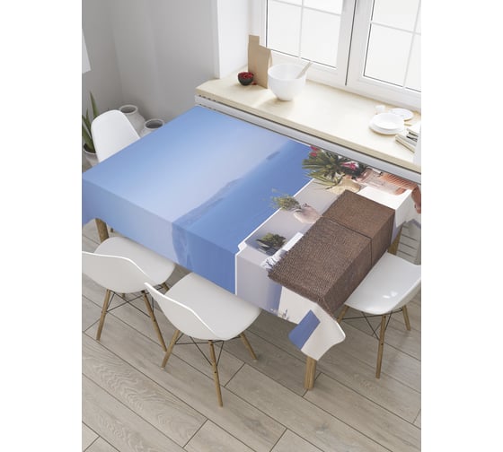 Прямоугольная скатерть JoyArty Декоративные растения на террасе из сатена tc_34798_120x145 1