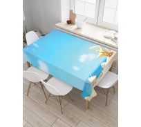 Прямоугольная скатерть JoyArty Морские звезды на песке из сатена tc_2614_120x145