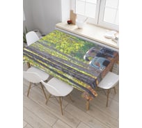 Прямоугольная скатерть JoyArty Забытая машина из сатена tc_21329_120x145