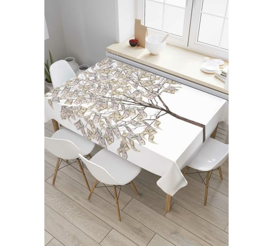 Прямоугольная скатерть JoyArty Денежное дерево из сатена tc_7666_120x145 1