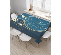 Прямоугольная скатерть JoyArty Золотой цветок из сатена tc_29866_120x145