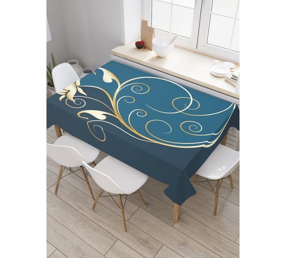 Прямоугольная скатерть JoyArty Золотой цветок из сатена tc_29866_120x145 1