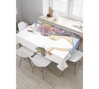 Прямоугольная скатерть JoyArty Девушка Лето из сатена tc_28341_120x145