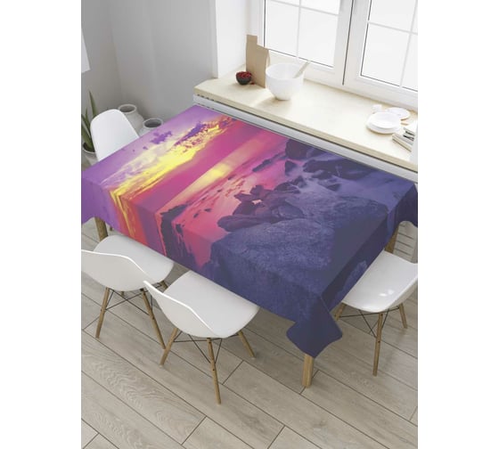 Прямоугольная скатерть JoyArty Горящее море из сатена tc_8916_120x145 1
