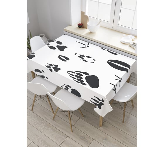 Прямоугольная скатерть JoyArty Разные следы из сатена tc_35773_120x145