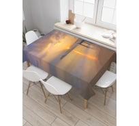 Прямоугольная скатерть JoyArty Мостик у заката из сатена tc_19855_120x145