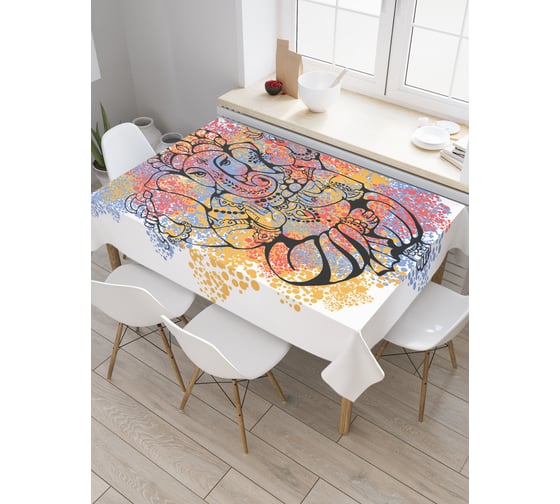 Прямоугольная скатерть JoyArty Ганеша в красках из сатена tc_19217_120x145 1